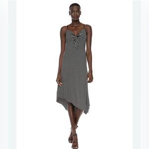 Bailey 44 Paola Dress NWT Black White ‎Asymmetrical Stripe Twist Size Medium